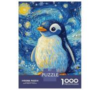 Puzzle 1000 Pièces pour Adolescents Penguin in Starry Night Puzzles pour Adultes - Jeu Manuel - Assemblage De Motifs - Cadeau d'anniversaire Unique 52x38cm/1000pcs