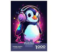 Puzzle 1000 Pièces pour Adolescents Penguin Music Puzzle pour Adultes Jeu Manuel Difficile Excellent Cadeau Anti-Stress 70x50cm/1000pcs