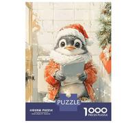 Puzzle 1000 Pièces pour Adolescents Penguin Reading on Toilet Puzzles pour Adultes, Jouet, Décoration Murale, Art Mural, Idéal comme Cadeau pour Toute La Famille 52x38cm/1000pcs