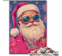 Puzzle 1000 pièces pour Adolescents Père Noël avec des Lunettes, pour Les 14 Ans et Plus Chaque pièce est Unique - Jeu Amusant et Stimulant pour Toute la Famille Bon Cadeau (Taille 50x75cm)