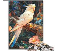 Puzzle 1000 pièces pour Adolescents Perroquet Blanc Anti-Stress Défi Difficile Décoration d'intérieur Unique et Cadeaux (Taille 50x75cm)