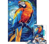 Puzzle 1000 pièces pour Adolescents Perroquet coloré sur Une Branche Jouet d'art numérique Jeu éducatif Jeu Pratique Cadeau d'anniversaire Cadeau de Père Noël Secret (Taille 38x26cm)