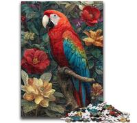 Puzzle 1000 pièces pour Adolescents Perroquet Fleurs Décoration Murale Artistique et idée Cadeau d'anniversaire pour Amis, Bureau à Domicile 50x75cm
