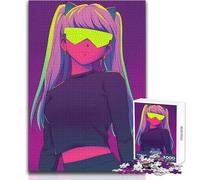 Puzzle 1000 pièces pour Adolescents - Personnage d'anime avec Lunettes Fluo - Design Attrayant - Jeu pour améliorer la mémoire - Cadeau d'anniversaire - Dimensions : 38x52cm