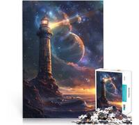 Puzzle 1000 pièces pour Adolescents Phare Astral Jeu Familial Anti-Stress Défi Difficile Jeu éducatif pour Anniversaire, Noël 75x50cm