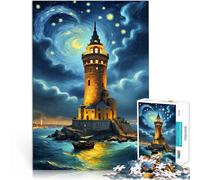 Puzzle 1000 pièces pour Adolescents Phare de Stay Night Jouet éducatif d'apprentissage Car C'est Un pour Toute la Famille 38x26cm