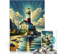 Puzzle 1000 pièces pour Adolescents Phare de Sunny Day Compétition de Vitesse Manuelle Décoration d'intérieur et Cadeaux Uniques 75x50cm