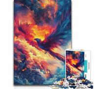 Puzzle 1000 pièces pour Adolescents Phénix dans Un Ciel de feu - Beau Design - Jeu d'assemblage - Cadeau de Père Noël Secret - 38x52cm (1000 pièces)