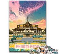 Puzzle 1000 pièces pour Adolescents Phnom Penh, Puzzle 1000 pièces, Cadeaux d'anniversaire Uniques pour Les 14 Ans et Plus (26x38cm)