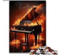 Puzzle 1000 pièces pour Adolescents, Piano à Flammes, Analyse et logique, avec pièces de Formes aléatoires entièrement emboîtables, à partir de 14 Ans (Taille 50x75cm)