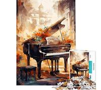 Puzzle 1000 pièces pour Adolescents Piano Serene Sonata défi éducatif Anti-Stress Jouet éducatif adapté aux 14 Ans et Plus (50x75cm)