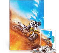 Puzzle 1000 pièces pour Adolescents Pilote de Motocross en Action Analyse et logique Jeu éducatif pour Anniversaire, Noël 38x26cm