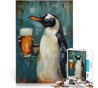 Puzzle 1000 pièces pour Adolescents Pingouin Buveur de bière Entraînez Votre Cerveau et Vos Mains Bon Cadeau 50x70cm