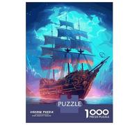 Puzzle 1000 Pièces pour Adolescents Pirate Ship Puzzles pour Adultes, Jouet, Décoration Murale, Art Mural, Idéal comme Cadeau pour Toute La Famille 52x38cm/1000pcs