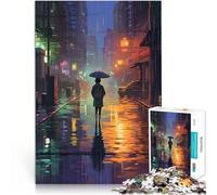 Puzzle 1000 pièces pour Adolescents Pixel Art 16 Bits de Rain City Jouets à Faire soi-même Améliorer la mémoire 50x70cm