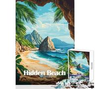 Puzzle 1000 pièces pour Adolescents Plage cachée Mexique Puzzle 1000 pièces Jouet Anti-Stress Cadeau d'anniversaire Améliore la mémoire (38x26cm)