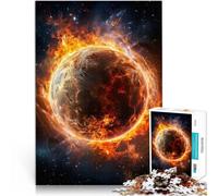 Puzzle 1000 pièces pour Adolescents Planète en feu Jeu Familial Anti-Stress Défi Difficile Cadeaux du Père Noël Secret 75x50cm