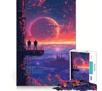 Puzzle 1000 pièces pour Adolescents Planète Extraterrestre Pixel Art Bords Nets Jeu de réflexion Jeu de Relaxation Activité Amusante pour Un Anniversaire (38x26cm)