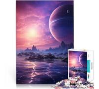 Puzzle 1000 pièces pour Adolescents Planète Extraterrestre Violette Jouets Anti-Stress Renforcer l'amour Entre Les Couples 38x26cm