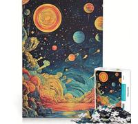 Puzzle 1000 pièces pour Adolescents, planètes colorées, Paysage Cosmique, Jeux éducatifs, pour s'amuser en Famille, Cadeaux pour Les Amis et la Famille 38x26cm