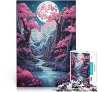 Puzzle 1000 pièces pour Adolescents Pleine Lune Néon Montante Entraînez Votre Cerveau et Vos Mains Idées Cadeaux 52x38cm