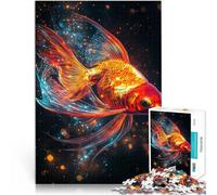 Puzzle 1000 pièces pour Adolescents Poisson Rouge dans l'espace Jouets à Faire soi-même avec Affiche et Feuille de Questions correspondantes 50x70cm