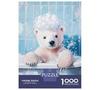 Puzzle 1000 Pièces pour Adolescents Polar Bear Bath Time Puzzle pour Adultes Jeu Familial Anti-Stress Cadeaux d'anniversaire Et Cadeaux Uniques 38x26cm/1000pcs