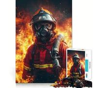 Puzzle 1000 pièces pour Adolescents Pompier Courageux en Action Activité Manuelle de découpe précise Exercice Mental Amusant et Relaxant Activité d'anniversaire (38x26cm)
