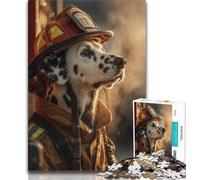 Puzzle 1000 pièces pour Adolescents, Pompier Dalmatien, Jeu Stimulant, idéal comme Cadeau pour Toute la Famille (Taille 38x26cm)