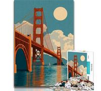 Puzzle 1000 pièces pour Adolescents Pont de San Francisco, Jeu Stimulant et Familial avec des pièces de Formes aléatoires entièrement emboîtables (75x50cm)
