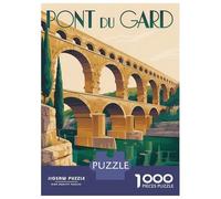 Puzzle 1000 Pièces pour Adolescents Pont du Gard Aqueduct Puzzles pour Adultes - Améliore La Mémoire - Défi Éducatif - Cadeau d'anniversaire Unique 38x26cm/1000pcs