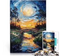 Puzzle 1000 pièces pour Adolescents Pont Nature Coucher de Soleil Analyse et logique Car C'est Un pour Toute la Famille 38x26cm