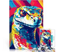 Puzzle 1000 pièces pour Adolescents Pop Art Animal Serpent Défi Difficile pour soulager Le Stress Jeu de défi Unique 52x38cm