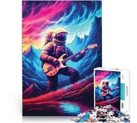 Puzzle 1000 pièces pour Adolescents Pop Art de Guitariste coloré Soulagement du Stress avec Affiche et Feuille de Questions correspondantes 38x52cm