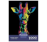 Puzzle 1000 Pièces pour Adolescents Pop Art Rainbow Giraffe Puzzles pour Adultes, Jouet, Décoration Murale, Art Mural, Idéal comme Cadeau pour Toute La Famille 70x50cm/1000pcs