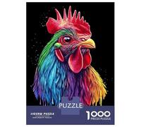 Puzzle 1000 Pièces pour Adolescents Pop Art Rainbow Rhode Island Red Rooster Puzzle Adulte Jeux Relaxants Décoration Intérieure Cadeaux d'anniversaire Et Cadeaux Uniques 38x26cm/1000pcs