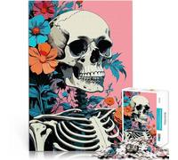 Puzzle 1000 pièces pour Adolescents Pop Art Squelette Floral 4 Entraînez Votre Cerveau et Vos Mains Super Cadeau 52x38cm