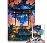 Puzzle 1000 pièces pour Adolescents Portail de Jardin Japonais Séjour Anti-Stress pour Tuer Le Temps Super Cadeau 52x38cm