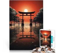 Puzzle 1000 pièces pour Adolescents Portail Torii Japonais Défi Difficile pour soulager Le Stress Décoration Parfaite 75x50cm