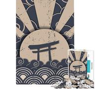Puzzle 1000 pièces pour Adolescents Porte Torii Japonaise Lever de Soleil Jeu éducatif Cadeau d'anniversaire Décoration intérieure (Taille 50x75cm)
