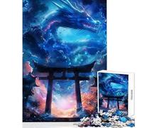 Puzzle 1000 pièces pour Adolescents Porte Torii Mythique et Dragon Décoration intérieure Jouet Cadeau d'anniversaire Jeu Relaxant Dimensions 50x75cm