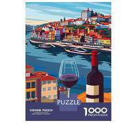 Puzzle 1000 Pièces pour Adolescents Porto Wine Views Puzzles pour Adolescents, Casse-tête, Jeu D'assemblage De Motifs, Cadeau d'anniversaire Unique 52x38cm/1000pcs