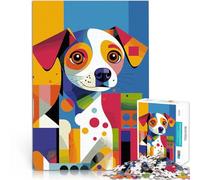 Puzzle 1000 pièces pour Adolescents Portrait Abstrait Original d'un Chiot Jeu de Quiz Renforcer l'amour Entre Les Couples 52x38cm