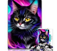 Puzzle 1000 pièces pour Adolescents, Portrait de Beau Chat, 1000 pièces pour Adultes, Anti-Stress, défi Difficile, Cadeaux du Père Noël Secret (Taille 75x50cm)