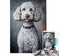 Puzzle 1000 pièces pour Adolescents Portrait de Caniche Puzzle à Peindre pour Adultes Jouet Anti-Stress Passe-Temps idéal pour Les Vacances à la Maison Cadeau Unique pour Un Anniversaire ou Noël