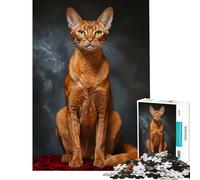 Puzzle 1000 pièces pour Adolescents Portrait de Chat abyssin Jeu éducatif et intellectuel Cadeau d'anniversaire Apprentissage et développement Personnel (Dimensions 38x52cm)
