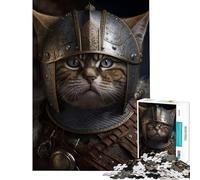 Puzzle 1000 pièces pour Adolescents Portrait de Chat Viking Jeu éducatif et Casse-tête pour Toute la Famille Cadeau d'anniversaire (Dimensions 38x52cm)