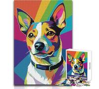 Puzzle 1000 pièces pour Adolescents - Portrait de Chien coloré Style Pop Art - Casse-tête, Jeu Familial, décoration intérieure, Jouet Anti-Stress - Dimensions:50x75cm