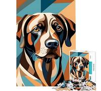 Puzzle 1000 pièces pour Adolescents Portrait de Chien Style géométrique Jeu intellectuel Jeu Impossible d'analyse et de logique Cadeau d'anniversaire (Dimensions 38x26cm)