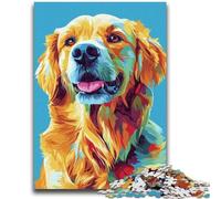 Puzzle 1000 pièces pour Adolescents, Portrait de Golden Retriever, Puzzle 1000 pièces, Anti-Stress, défi Difficile, décoration d'intérieur Unique et Cadeaux (75x50cm)